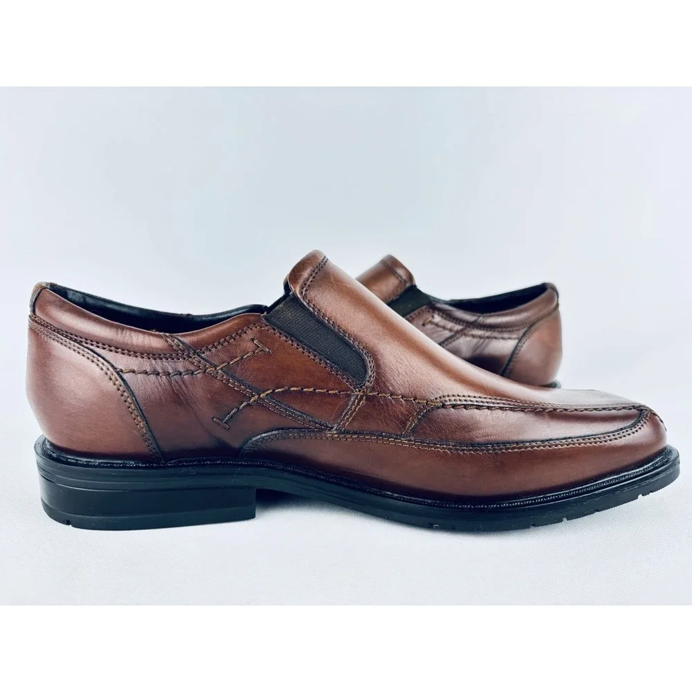 Nunn Bush Mens Calgary Shoes Leather Slip On Moc Toe Loafers Brown Size 9.5 M